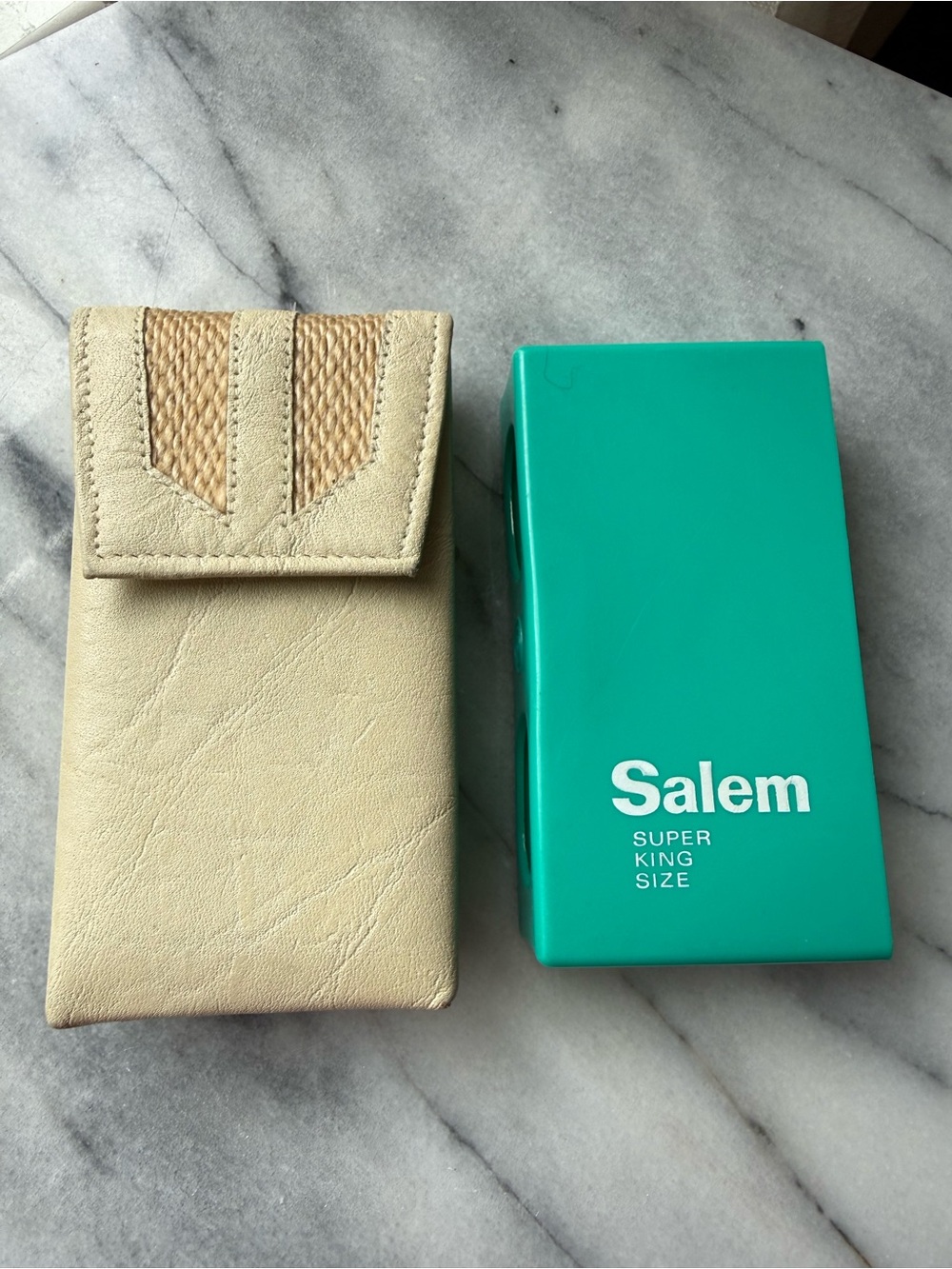 Princess Gardner Cream Top Grain Cowhide Cigarette Case/Salem Super King Size